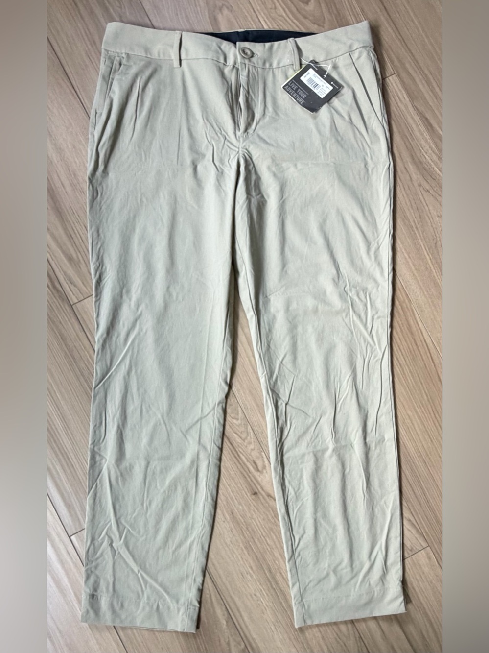 Eddie Bauer Voyager Ankle Pant Stone Womans Sz 10 NWT Mid Rise Stretch